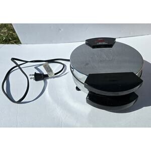 Toastmaster Belgian Waffle Baker Maker Model 200 Chrome 7" Tested Working